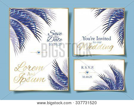 Set Invitation Cards Vector Photo Free Trial Bigstock