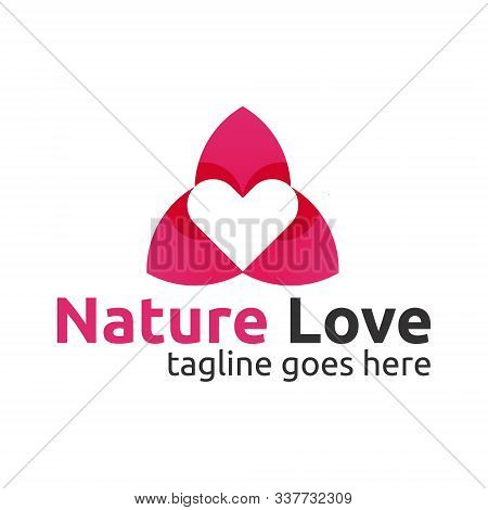 Creative Nature Love Logo Negative Space Design