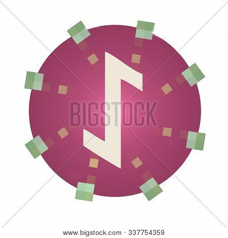 Ancient Scandinavic Rune Eihwaz Is The Rune Of Wisdom And Power Used For Good Purposes. Rune Is Purp