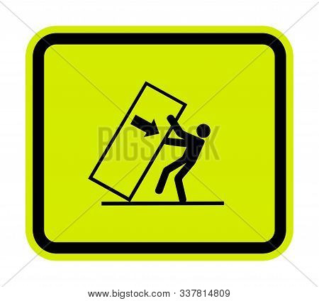 Body Crush Tip Over Hazard Symbol Sign Isolate On White Background,vector Illustration