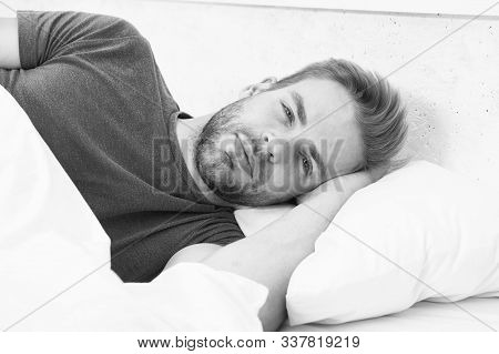 Tips Sleeping Better. Maintaining Consistent Circadian Rhythm Is Essential For General Health. Man H