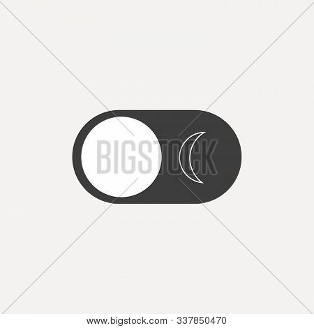 Flat Illustration Concept Of User Interface Element - On Off Switcher, Day And Night, Sun And Moon.