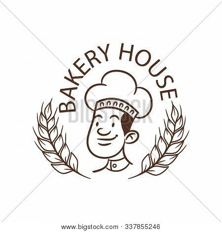 Bakery, Bakehouse Label Or Logo. Bread, Baked Goods, Food Symbol. Vector Illustration.