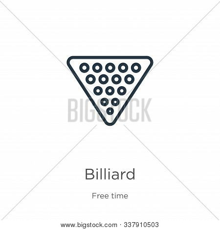 Billiard Icon. Thin Linear Billiard Outline Icon Isolated On White Background From Free Time Collect