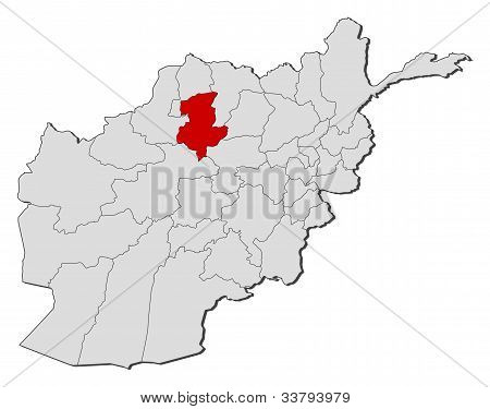 Mapa Afghánistánu, Sar-e Pol zvýrazněny