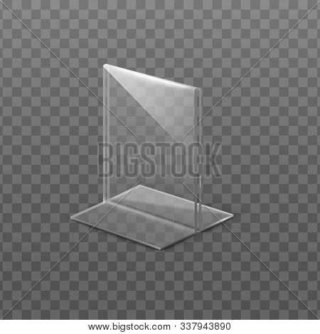 Table Information Stand Or Menu Tent Mockup Vector Illustration Isolated.