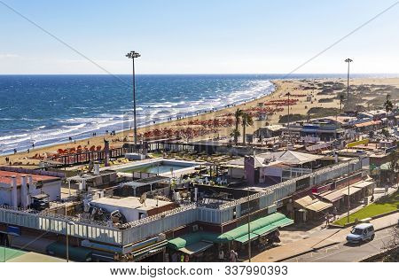 Maspalomas Beach (playa De Maspalomas) On The South Part Of Gran Canaria Island, Canary Islands, Spa