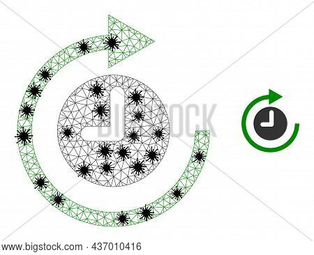 Mesh Polygonal Clockwise Rotation Icon Illustration In Outbreak Style. Carcass Model Is Based On Clo