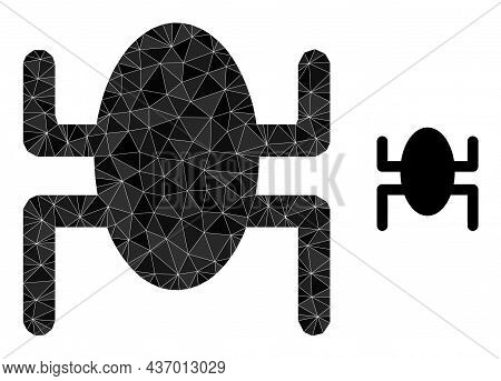 Lowpoly Bug Icon On A White Background. Flat Geometric Polygonal Illustration Based On Bug Icon. Pol