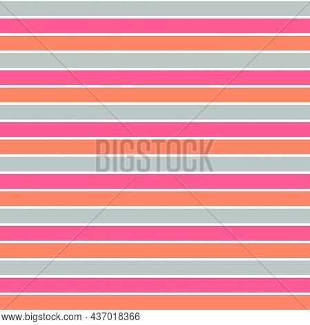 Pattern Stripe Seamless, Gray  Color Mix With Brilliant Rose Pink And Fresh Salmon Color Shades. Bac
