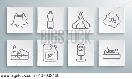Set Line Earthquake, Bottle Of Water, Bio Fuel Canister, Trash, Oil Tanker Ship, Volcano Eruption Wi