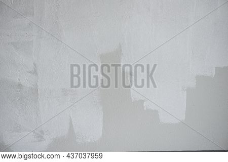 Painted Wall Background, Painter Painting A House Wall With A Paint Poller