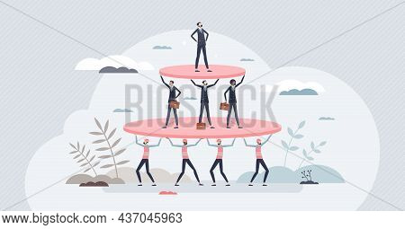 Social Stratification And Different Wealth Class Division Tiny Person Concept. Economical Discrimina