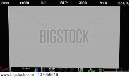 Video Recording Screen. Professional Camera Viewfinder Frame On Monitor Screen.