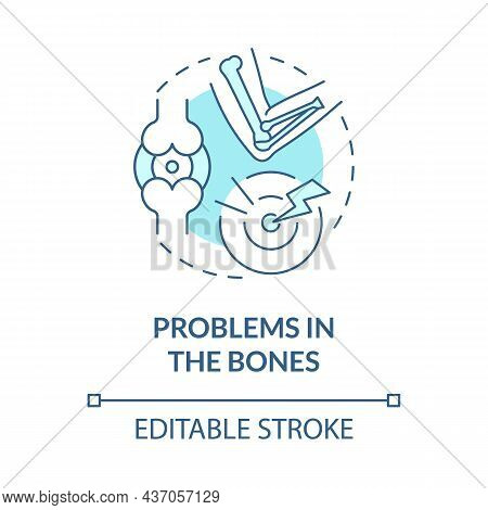 Problems With Bones Blue Concept Icon. Accute Pain In Joint. Physical Disorder. Physiotherapy Abstra