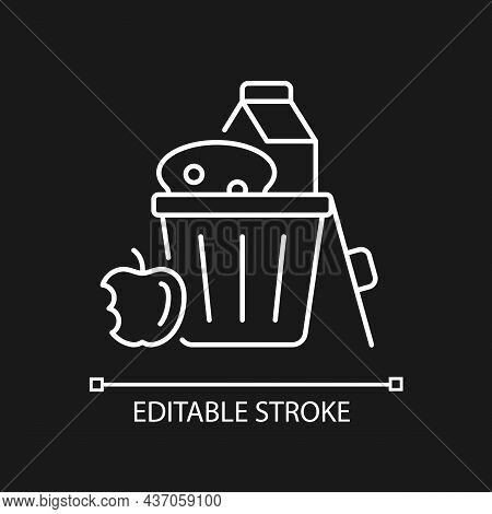 Food Misuse Linear Icon For Dark Theme. Excessive Nutrition And Addictive Overeating. Thin Line Cust