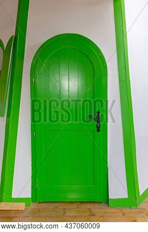 Green Arch Door Fairytale House Cotage Entrance