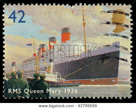 İngiltere Rms Queen Mary posta Stamp