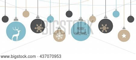 Merry Christmas Card With Hanging Ball Decoratoin