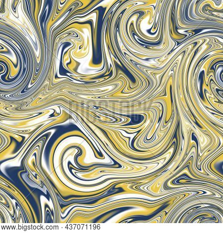 Seamless Twirly Swirly Abstract Liquid Marble Surface Pattern Design For Print