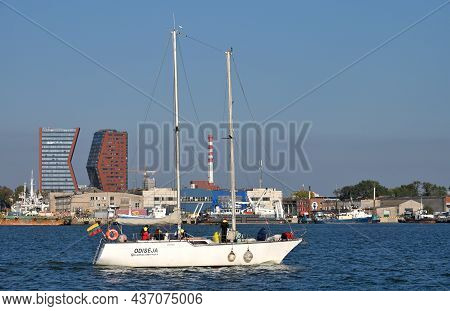 Klaipeda, Lithuania - October 02: Sailing Boat At Klaipeda Seaport At October 02, 2021 In Klaipeda, 