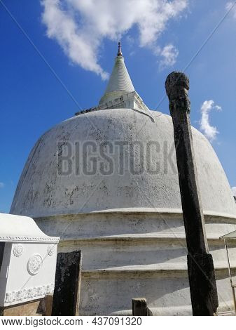 A Buddhist Temple In Sri Lanka Called Lankaramaya Stupa Situated In Anuradhapura.