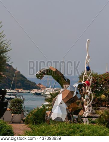 Poltu Quatu Port And Bay With Luxury Yachts On Costa Smeralda