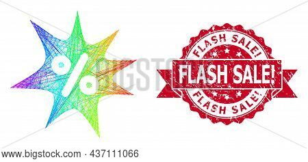 Rainbow Colorful Net Discount Boom, And Flash Sale Exclamation Rubber Ribbon Seal. Red Stamp Seal Co