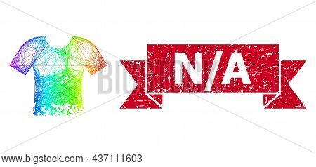 Rainbow Colorful Wire Frame Ragged T-shirt, And N - A Dirty Ribbon Stamp Seal. Red Stamp Seal Includ