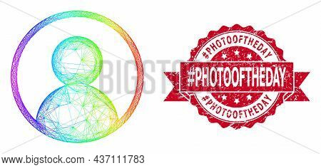 Rainbow Vibrant Net User Portrait, And Tag Photooftheday Grunge Ribbon Stamp Seal. Red Stamp Seal In