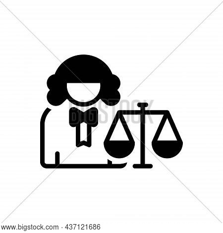 Black Solid Icon For Lawyer Jurist Justiciary Advocate Judge Counselor