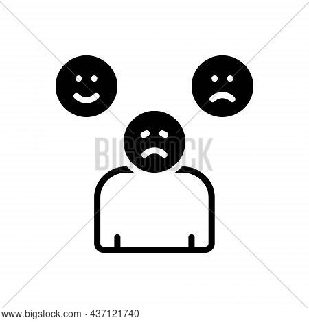 Black Solid Icon For Emotional Sentimental Mushy Gooey Lackadaisical Slobbery