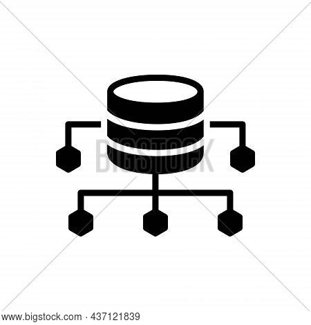 Black Solid Icon For Driven Data Data-security Data-driven Database Diagram Approach Connection