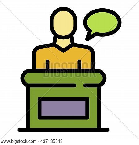 Divorce Man Speech Icon. Outline Divorce Man Speech Vector Icon Color Flat Isolated