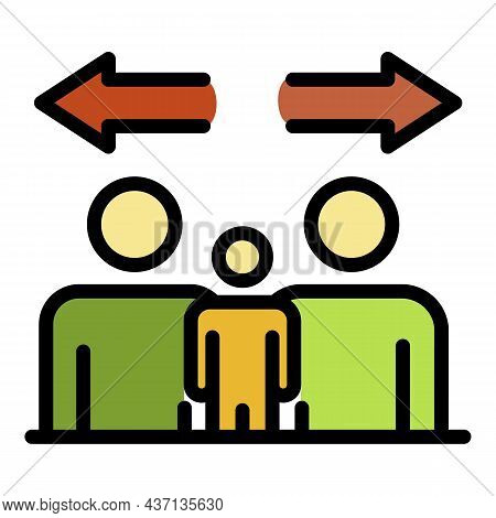 Divorce Family Icon. Outline Divorce Family Vector Icon Color Flat Isolated