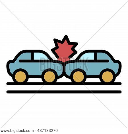 Windscreen Car Accident Icon. Outline Windscreen Car Accident Vector Icon Color Flat Isolated