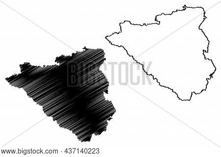 Nagpur District (maharashtra State, Nagpur Division, Republic Of India) Map Vector Illustration, Scr