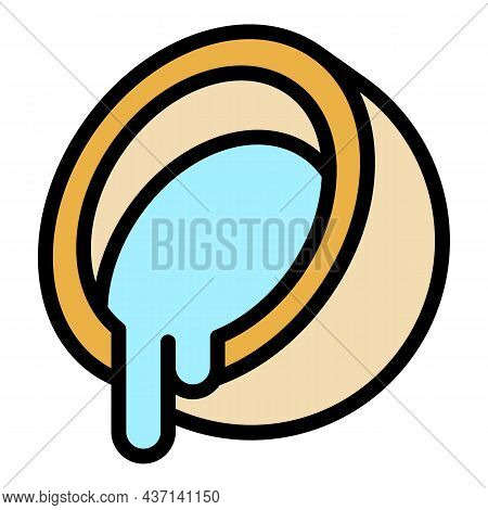 Half Coconut Icon. Outline Half Coconut Vector Icon Color Flat Isolated