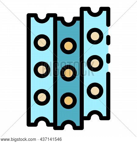Construction Metal Bars Icon. Outline Construction Metal Bars Vector Icon Color Flat Isolated