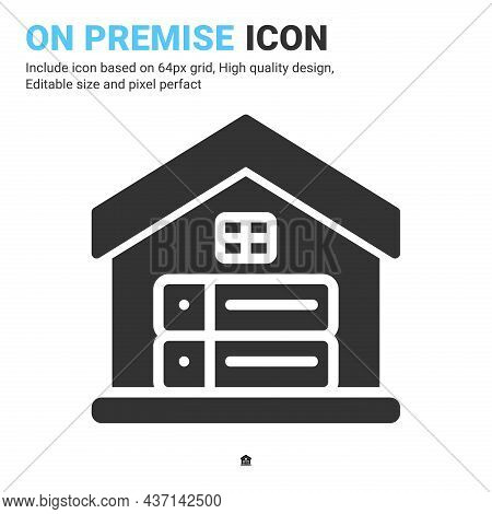 On Premise Icon Vector With Glyph Style Isolated On White Background. Vector Illustration Database, 