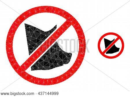 Lowpoly No Pork Icon On A White Background. Flat Geometric Polygonal Illustration Based On No Pork I