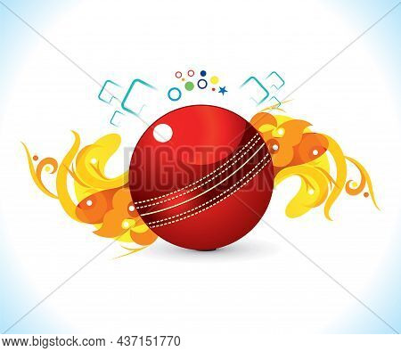 Aritistic Creative Burning Cricket Ball Vector Illustration