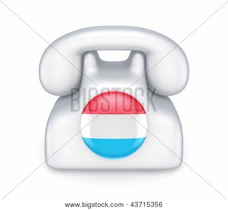 룩셈부르크의 국기와 함께 레트로 전화입니다.