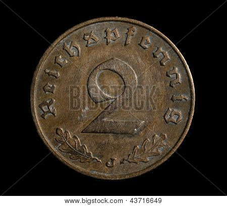 Zwei Reichspfennig Münze