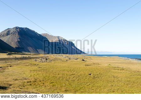 Hvalnes Lava Beach Landscape, East Iceland Landmark. Iceland Scenery