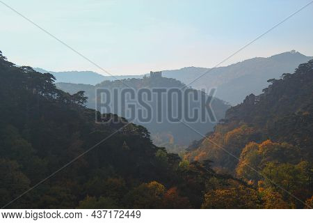 Wonderful Autumn Scenery In The Forests And Hills Near Moedling. Beautiful Travel Destination Trip N