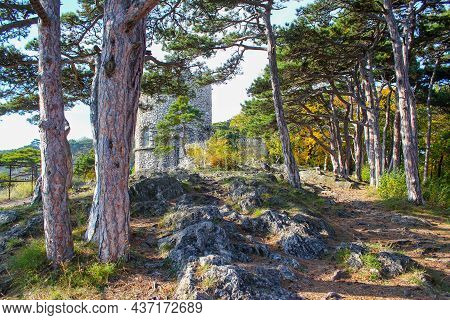 Wonderful Stony Hiking Trail Leads To An Old Castle In Austria.