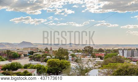 Windhoek City Suburbs Panorama And Mountains In The Background, Windhoek, Namibia