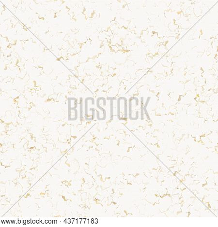 Handmade White Gold Metallic Rice Sprinkles Paper Texture. Seamless Washi Sheet Background. Sparkle 