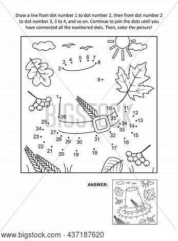 Thanksgiving Day Holiday Themed Dot-to-dot, Or Connect The Dots, Else Join The Dots, Picture Puzzle 